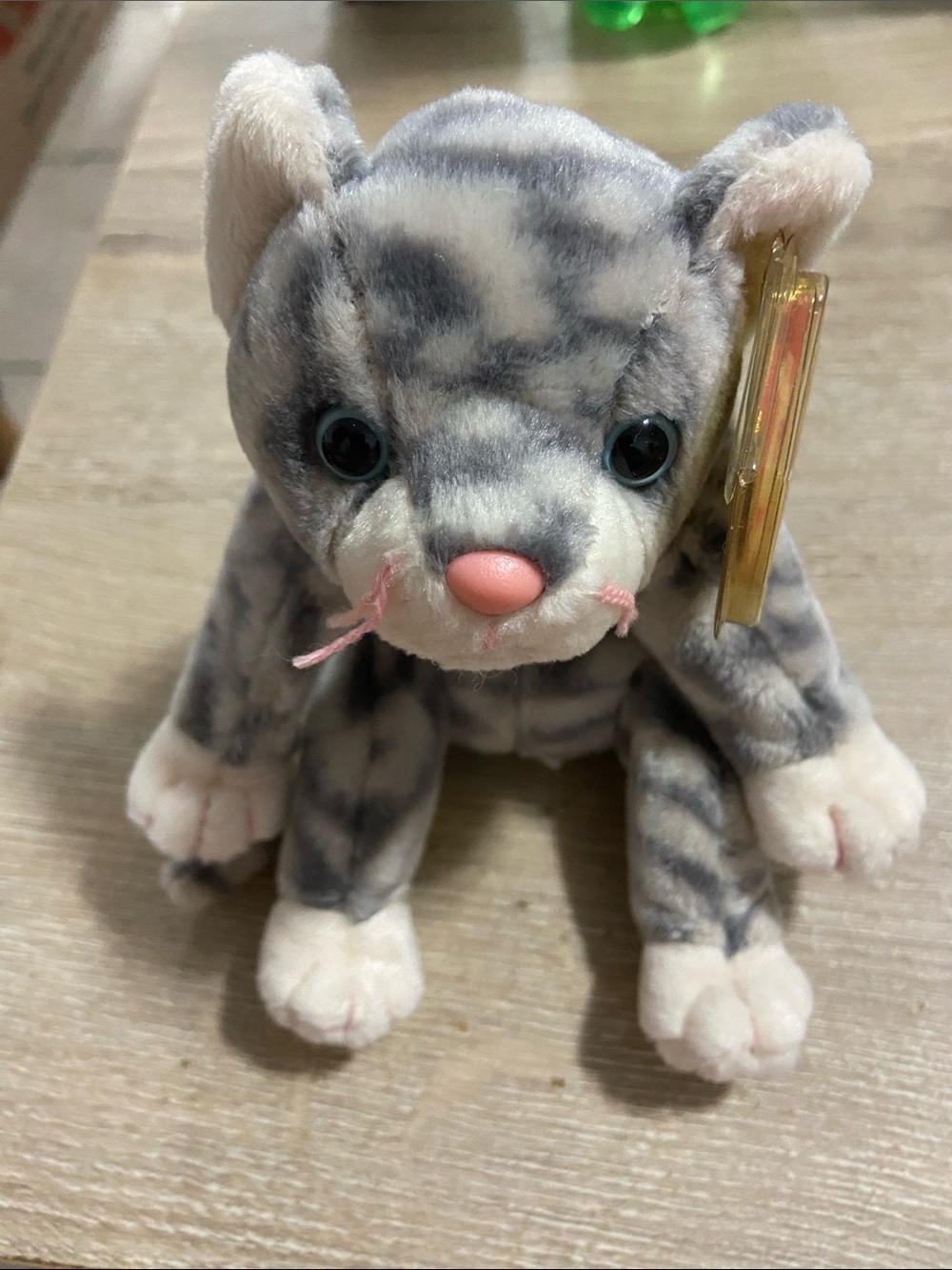 Silver Tabby Cat 5th Gen 1999 Retired Ty Beanie Baby Collectible